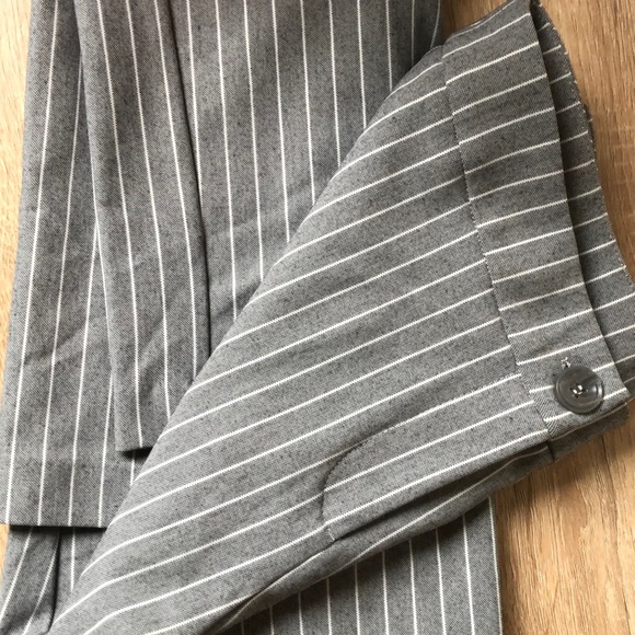Motion Stretchy Grey Pinstripe Trousers - Picture 1 of 7